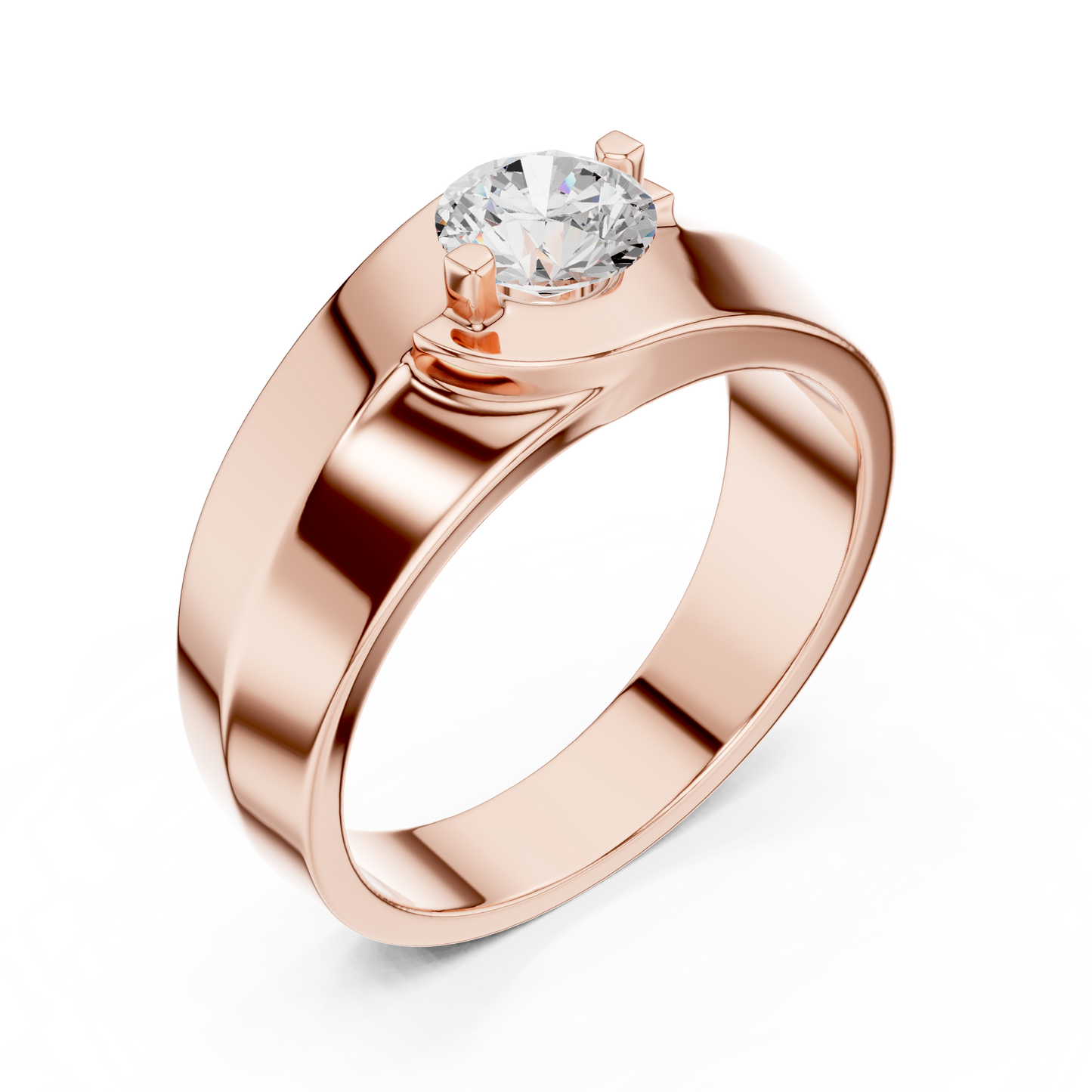 Round Shape Lab Grown Diamond Solitaire Vintage Fabulous Unique Type Diamond Ring for men Daily wear - HIGHCARAT DIAMONDS