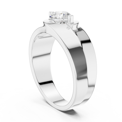 Round Shape Lab Grown Diamond Solitaire Vintage Fabulous Unique Type Diamond Ring for men Daily wear - HIGHCARAT DIAMONDS