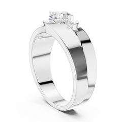 Round Shape Lab Grown Diamond Solitaire Vintage Fabulous Unique Type Diamond Ring for men Daily wear - HIGHCARAT DIAMONDS