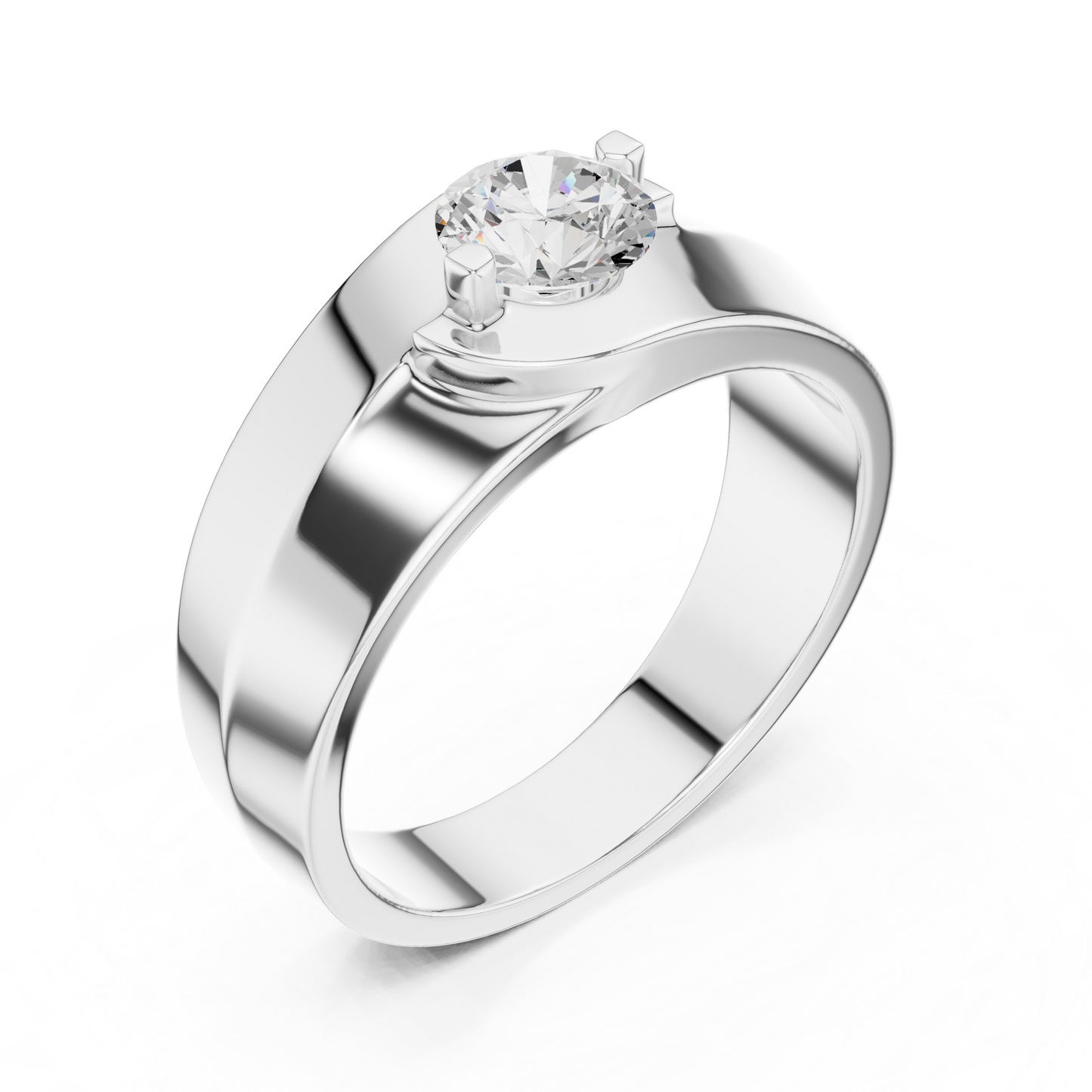 Round Shape Lab Grown Diamond Solitaire Vintage Fabulous Unique Type Diamond Ring for men Daily wear - HIGHCARAT DIAMONDS