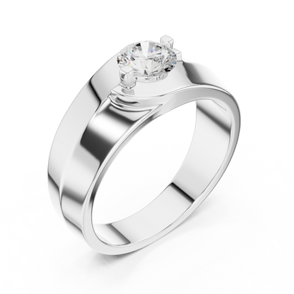 Round Shape Lab Grown Diamond Solitaire Vintage Fabulous Unique Type Diamond Ring for men Daily wear - HIGHCARAT DIAMONDS