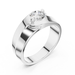 Round Shape Lab Grown Diamond Solitaire Vintage Fabulous Unique Type Diamond Ring for men Daily wear - HIGHCARAT DIAMONDS