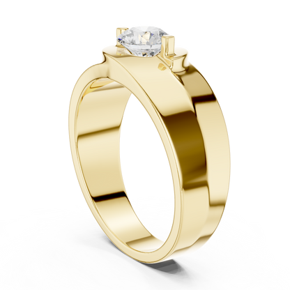 Round Shape Lab Grown Diamond Solitaire Vintage Fabulous Unique Type Diamond Ring for men Daily wear - HIGHCARAT DIAMONDS