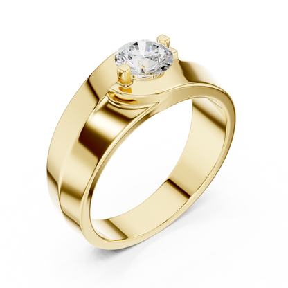 Round Shape Lab Grown Diamond Solitaire Vintage Fabulous Unique Type Diamond Ring for men Daily wear - HIGHCARAT DIAMONDS