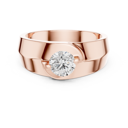 Round Shape Lab Grown Diamond Solitaire Vintage Fabulous Unique Type Diamond Ring for men Daily wear - HIGHCARAT DIAMONDS