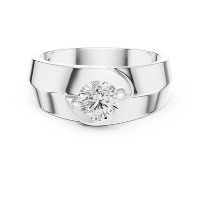 Round Shape Lab Grown Diamond Solitaire Vintage Fabulous Unique Type Diamond Ring for men Daily wear - HIGHCARAT DIAMONDS