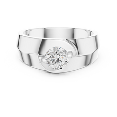 Round Shape Lab Grown Diamond Solitaire Vintage Fabulous Unique Type Diamond Ring for men Daily wear - HIGHCARAT DIAMONDS