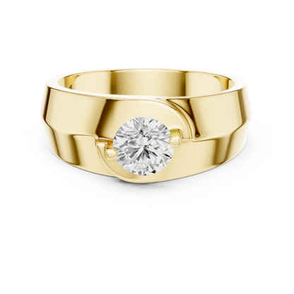 Round Shape Lab Grown Diamond Solitaire Vintage Fabulous Unique Type Diamond Ring for men Daily wear - HIGHCARAT DIAMONDS