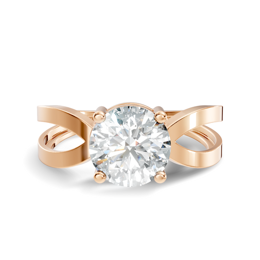 10K Solid Yellow Gold Round Cut Lab Grown Diamond Antique Solitaire Dainty Cluster Engagement  Ring For Her - HIGHCARAT DIAMONDS