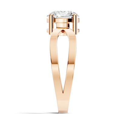 10K Solid Yellow Gold Round Cut Lab Grown Diamond Antique Solitaire Dainty Cluster Engagement  Ring For Her - HIGHCARAT DIAMONDS