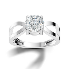 10K Solid Yellow Gold Round Cut Lab Grown Diamond Antique Solitaire Dainty Cluster Engagement  Ring For Her - HIGHCARAT DIAMONDS