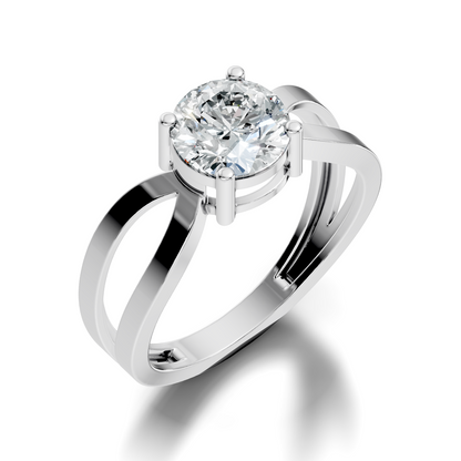 10K Solid Yellow Gold Round Cut Lab Grown Diamond Antique Solitaire Dainty Cluster Engagement  Ring For Her - HIGHCARAT DIAMONDS