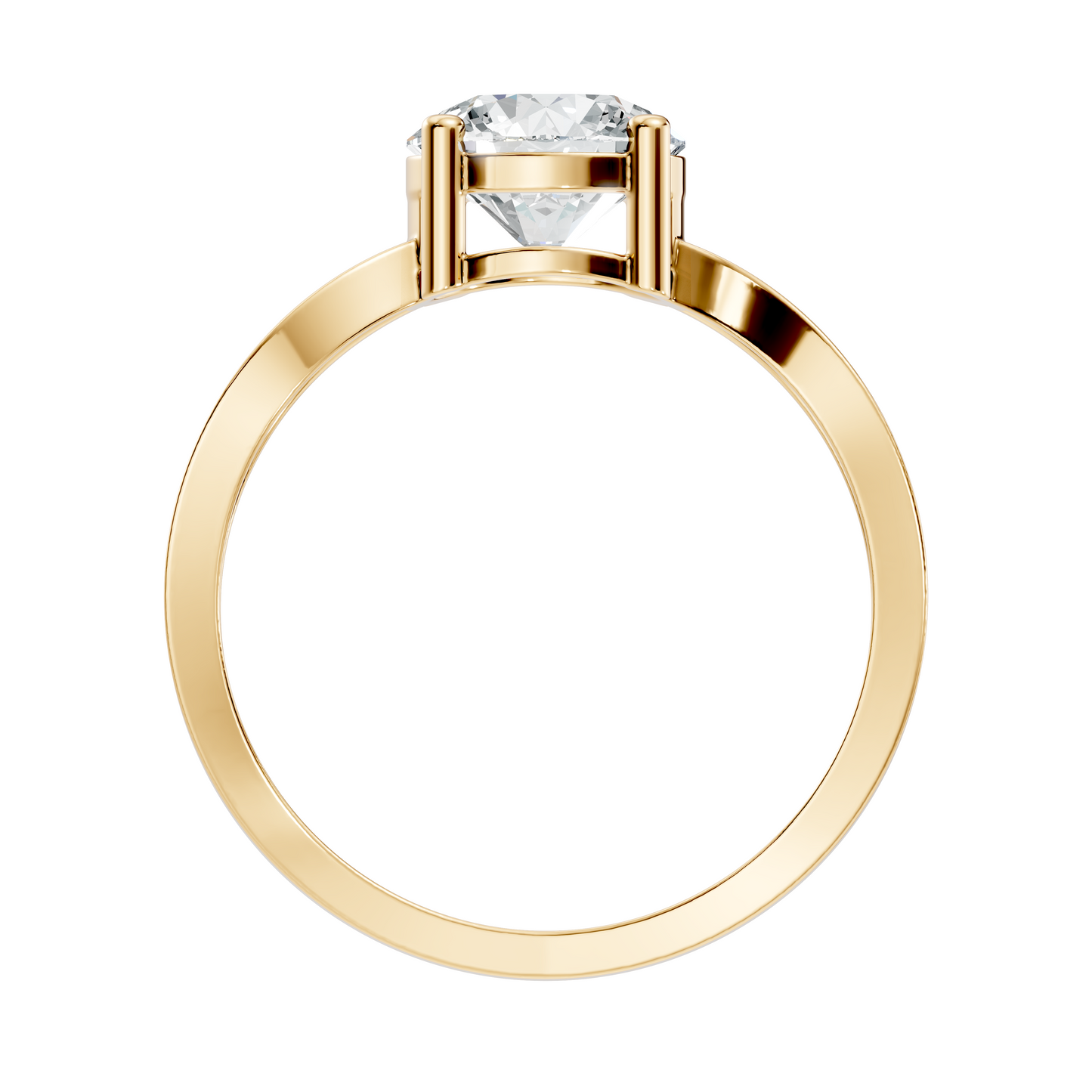 10K Solid Yellow Gold Round Cut Lab Grown Diamond Antique Solitaire Dainty Cluster Engagement  Ring For Her - HIGHCARAT DIAMONDS