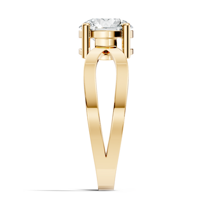 10K Solid Yellow Gold Round Cut Lab Grown Diamond Antique Solitaire Dainty Cluster Engagement  Ring For Her - HIGHCARAT DIAMONDS