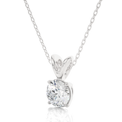 Round Cut Lab Grown Diamond Solitaire Pendant - HIGHCARAT DIAMONDS