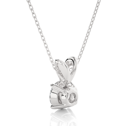 Round Cut Lab Grown Diamond Solitaire Pendant - HIGHCARAT DIAMONDS
