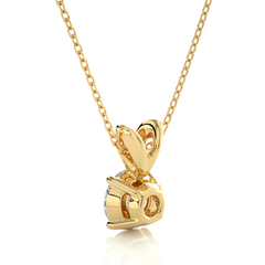 Round Cut Lab Grown Diamond Solitaire Pendant - HIGHCARAT DIAMONDS