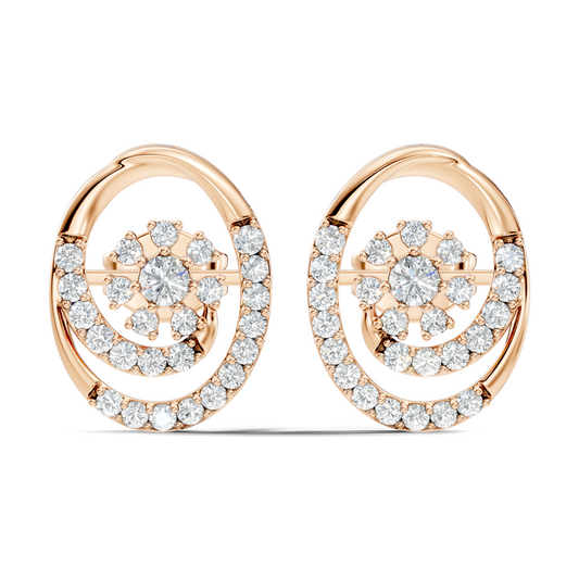 Round Shape Lab Grown- Natural Diamond Elegance Vintage Diamond 14k Solid Gold Earrings For  Daily Wear - HIGHCARAT DIAMONDS