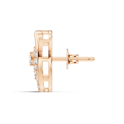 Round Shape Lab Grown- Natural Diamond Elegance Vintage Diamond 14k Solid Gold Earrings For  Daily Wear - HIGHCARAT DIAMONDS