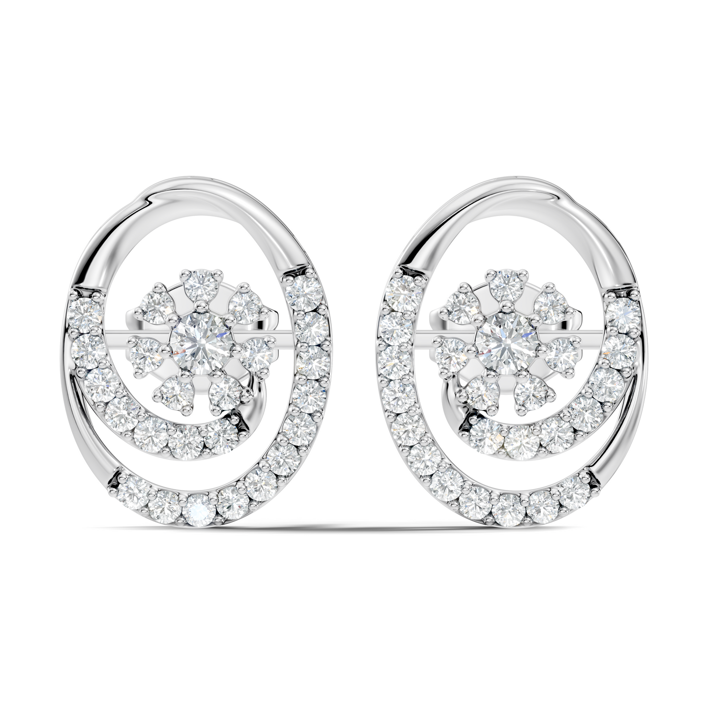 Round Shape Lab Grown- Natural Diamond Elegance Vintage Diamond 14k Solid Gold Earrings For  Daily Wear - HIGHCARAT DIAMONDS