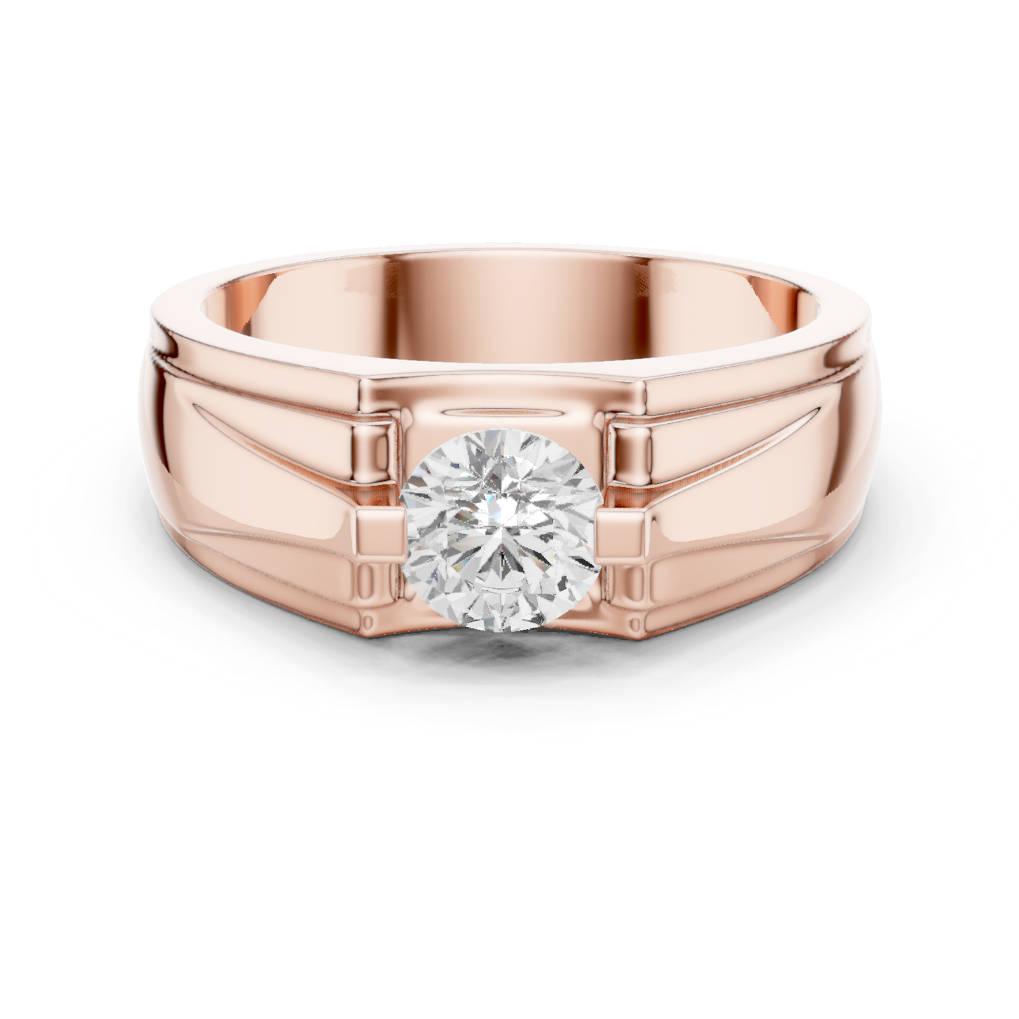 18k Solid Gold Round Shape Diamond Ring For Dainty Elegance Deliciated Diamond Ring For Men's - HIGHCARAT DIAMONDS