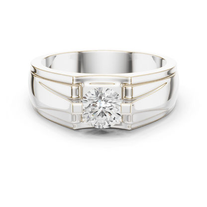 18k Solid Gold Round Shape Diamond Ring For Dainty Elegance Deliciated Diamond Ring For Men's - HIGHCARAT DIAMONDS