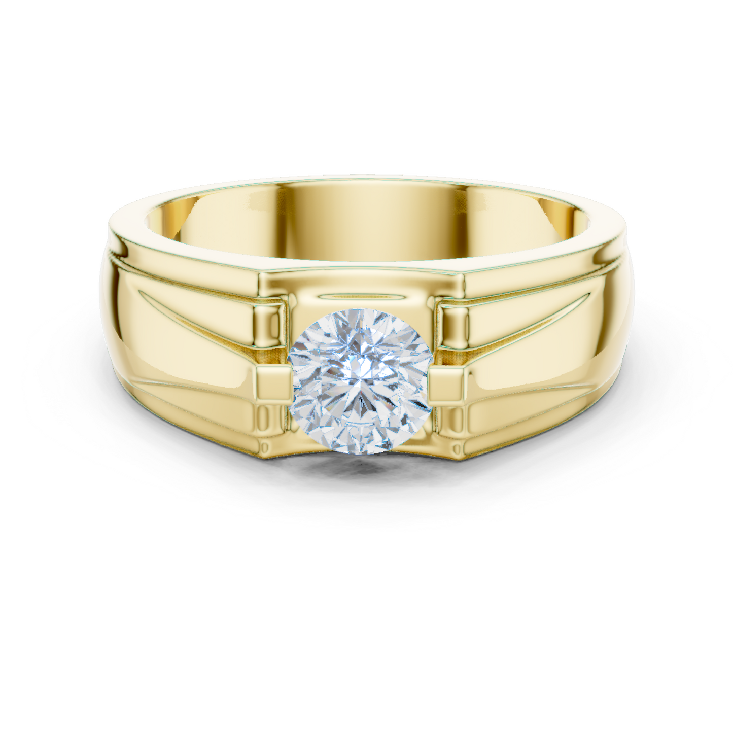 18k Solid Gold Round Shape Diamond Ring For Dainty Elegance Deliciated Diamond Ring For Men's - HIGHCARAT DIAMONDS