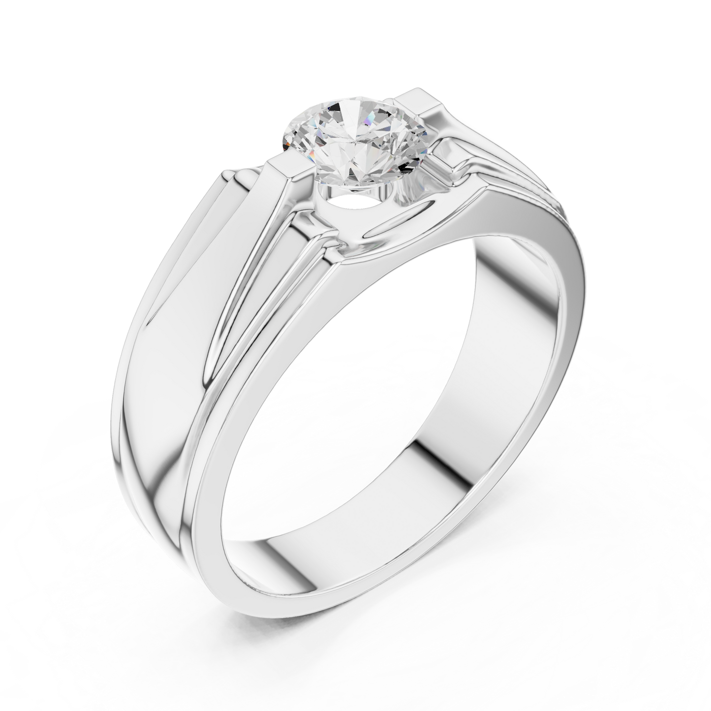 18k Solid Gold Round Shape Diamond Ring For Dainty Elegance Deliciated Diamond Ring For Men's - HIGHCARAT DIAMONDS