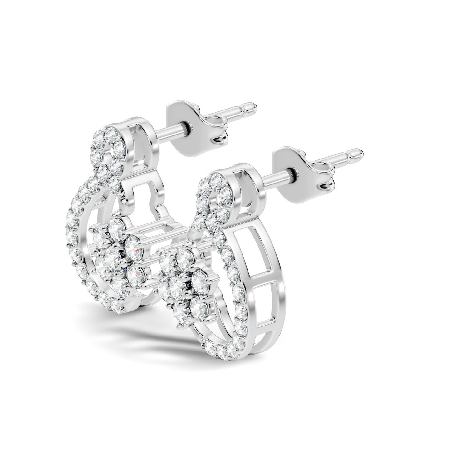 Round Shape Full Studs Natural & Lab Grown Diamond Earrings For Women Daily Wear - HIGHCARAT DIAMONDS