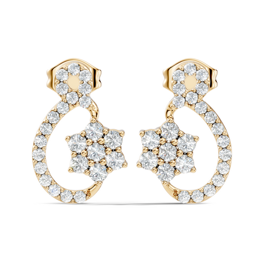 Round Shape Full Studs Natural & Lab Grown Diamond Earrings For Women Daily Wear - HIGHCARAT DIAMONDS