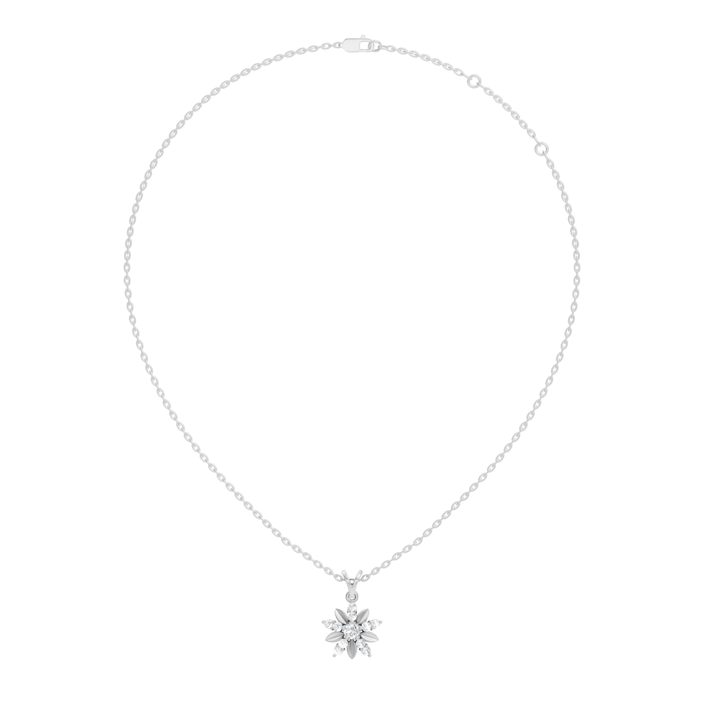 Vintage Inspired 14K Solid White Gold Diamond Pendant Timeless Anniversary Gift - HIGHCARAT DIAMONDS