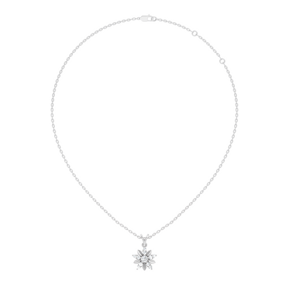 Vintage Inspired 14K Solid White Gold Diamond Pendant Timeless Anniversary Gift - HIGHCARAT DIAMONDS