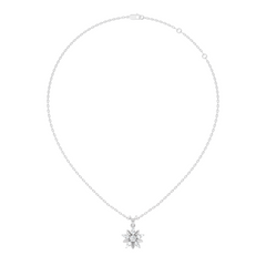 Vintage Inspired 14K Solid White Gold Diamond Pendant Timeless Anniversary Gift - HIGHCARAT DIAMONDS
