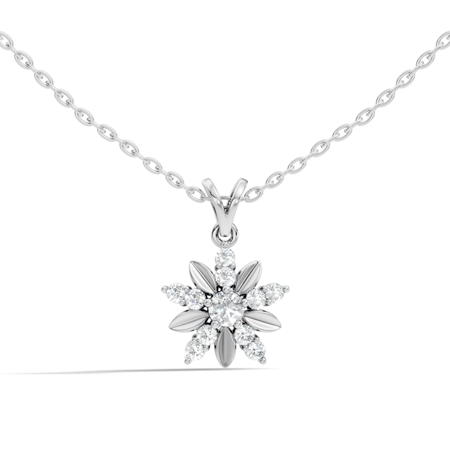 Vintage Inspired 14K Solid White Gold Diamond Pendant Timeless Anniversary Gift - HIGHCARAT DIAMONDS