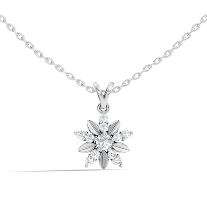 Vintage Inspired 14K Solid White Gold Diamond Pendant Timeless Anniversary Gift - HIGHCARAT DIAMONDS