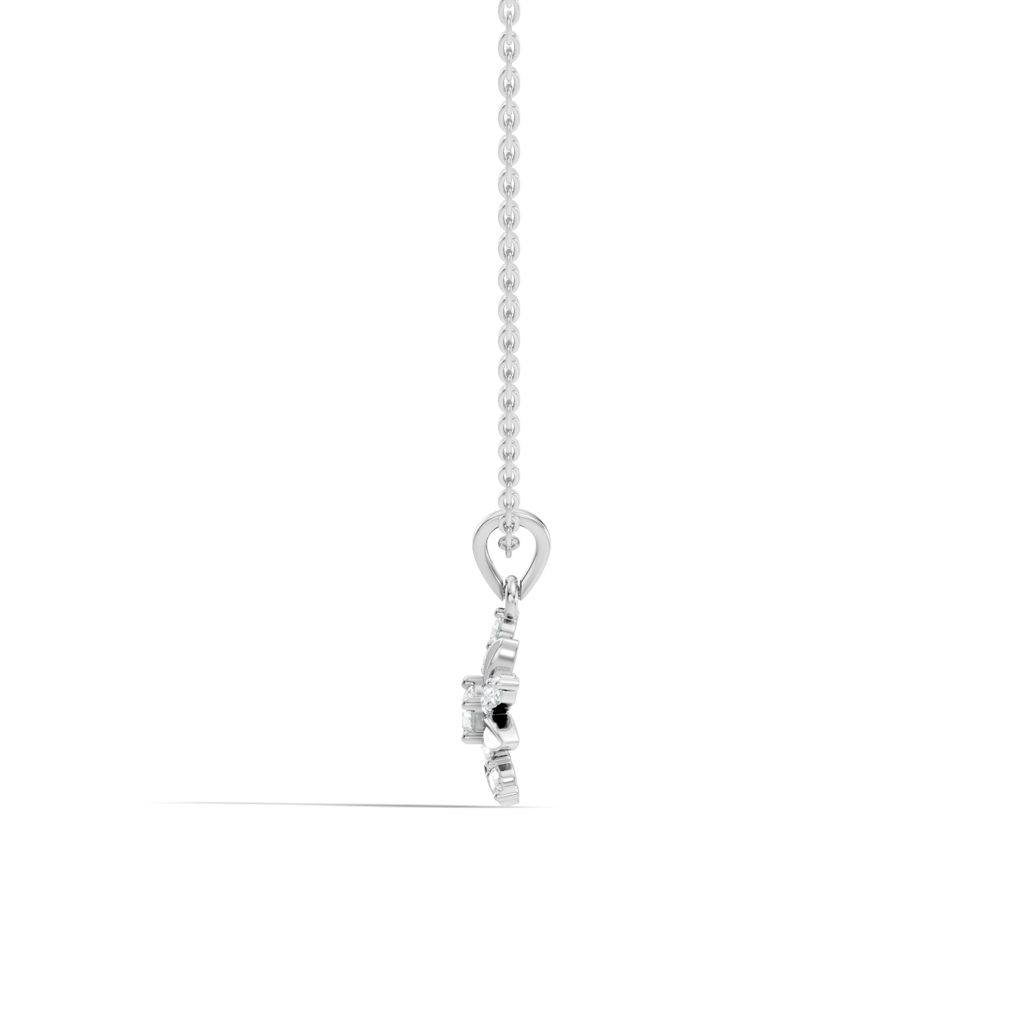 Vintage Inspired 14K Solid White Gold Diamond Pendant Timeless Anniversary Gift - HIGHCARAT DIAMONDS