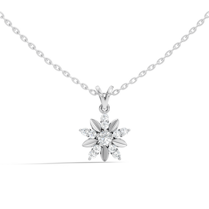 Vintage Inspired 14K Solid White Gold Diamond Pendant Timeless Anniversary Gift - HIGHCARAT DIAMONDS
