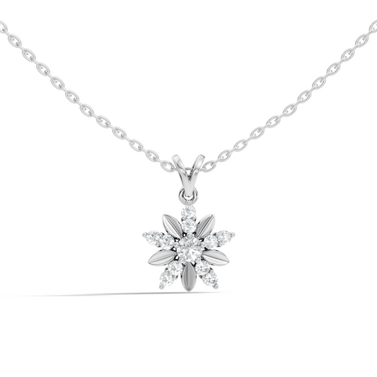 Vintage Inspired 14K Solid White Gold Diamond Pendant Timeless Anniversary Gift - HIGHCARAT DIAMONDS