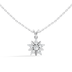Vintage Inspired 14K Solid White Gold Diamond Pendant Timeless Anniversary Gift - HIGHCARAT DIAMONDS