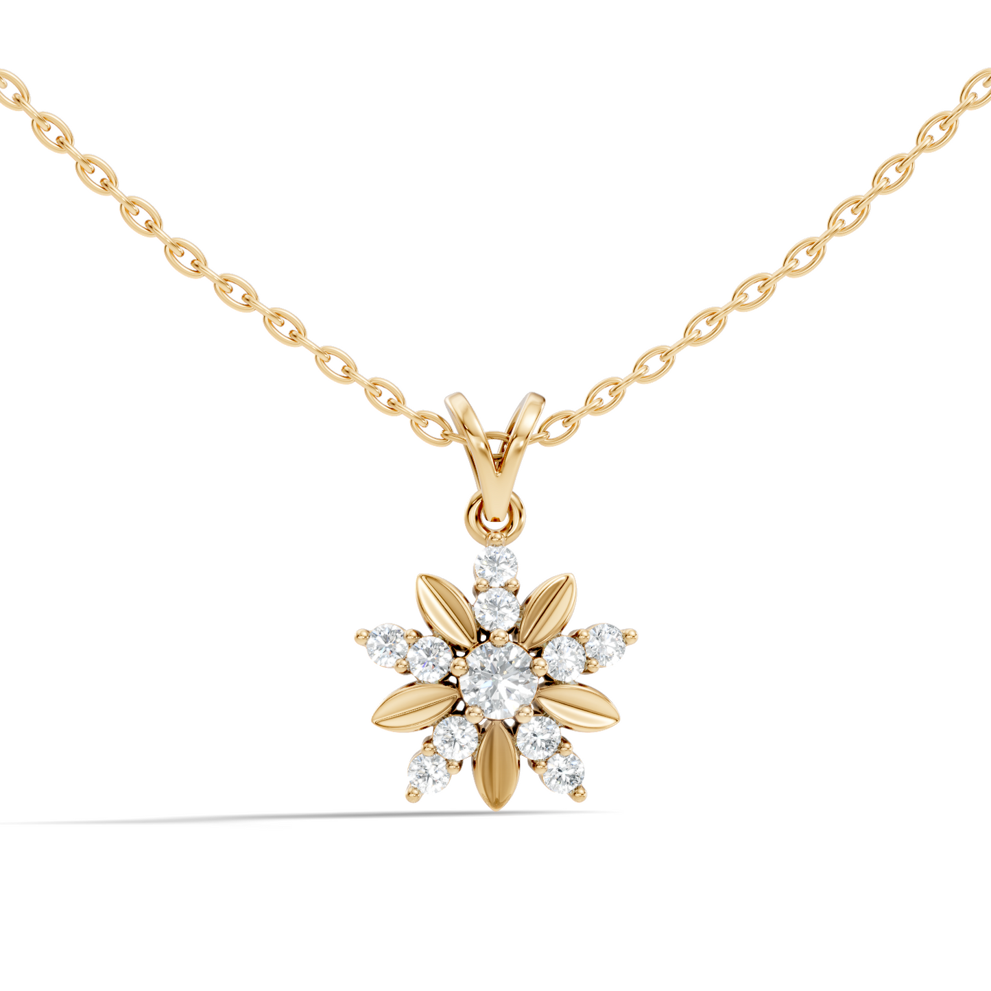 Vintage Inspired 14K Solid White Gold Diamond Pendant Timeless Anniversary Gift - HIGHCARAT DIAMONDS