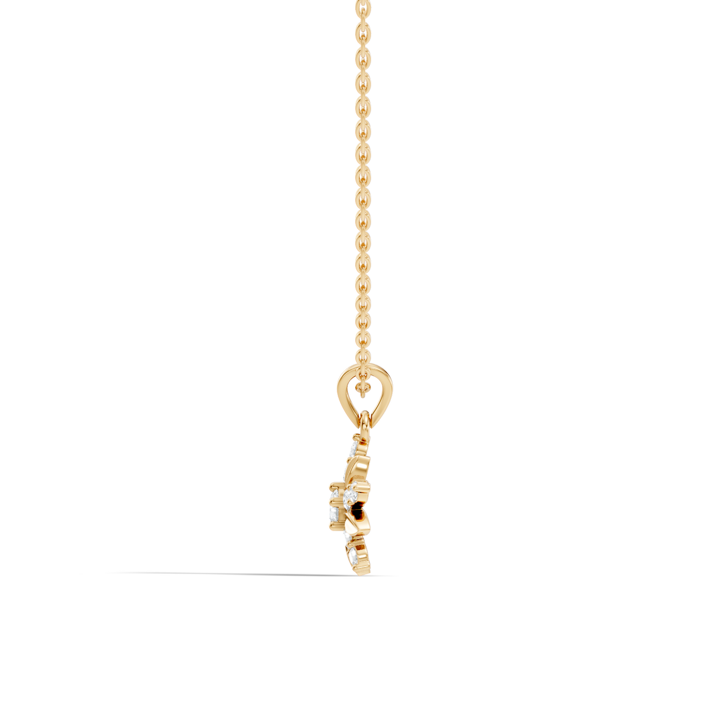 Vintage Inspired 14K Solid White Gold Diamond Pendant Timeless Anniversary Gift - HIGHCARAT DIAMONDS