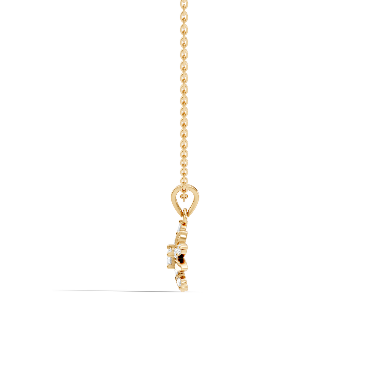 Vintage Inspired 14K Solid White Gold Diamond Pendant Timeless Anniversary Gift - HIGHCARAT DIAMONDS