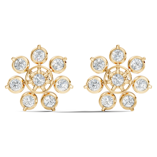 Stunning 2.64 Ct Round Diamond Earrings In 14K Solid Yellow Gold Gift Idea For Her - HIGHCARAT DIAMONDS