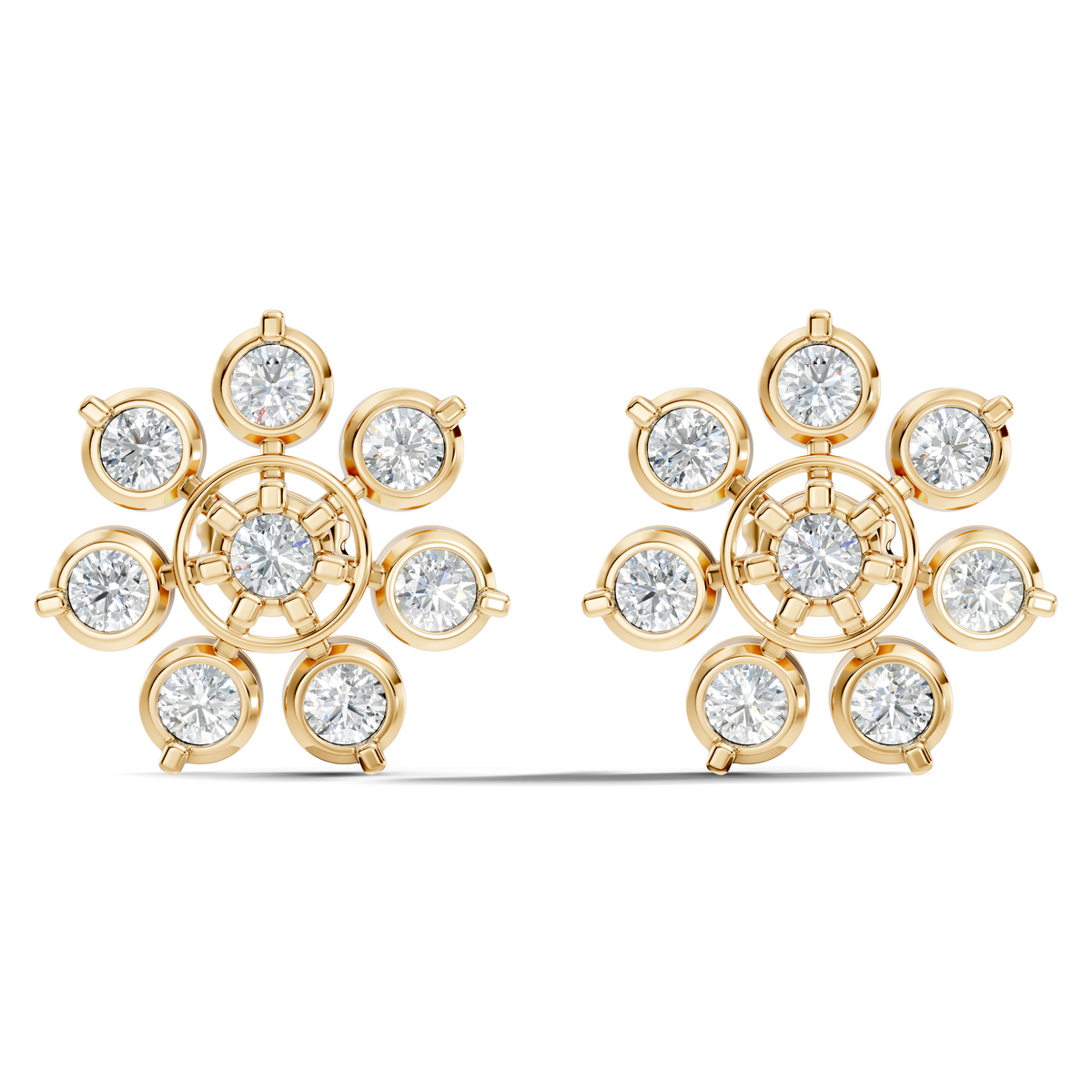 Stunning 2.64 Ct Round Diamond Earrings In 14K Solid Yellow Gold Gift Idea For Her - HIGHCARAT DIAMONDS
