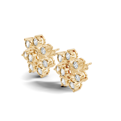 Stunning 2.64 Ct Round Diamond Earrings In 14K Solid Yellow Gold Gift Idea For Her - HIGHCARAT DIAMONDS