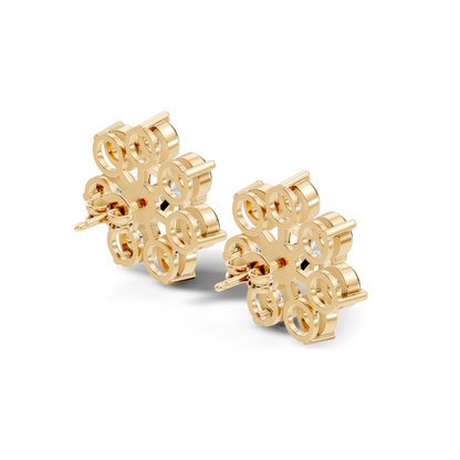 Stunning 2.64 Ct Round Diamond Earrings In 14K Solid Yellow Gold Gift Idea For Her - HIGHCARAT DIAMONDS