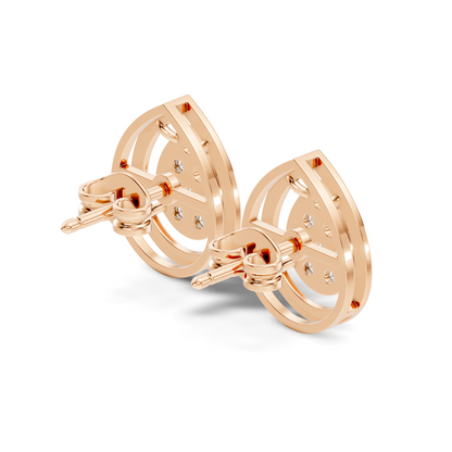 Elegant Round Cut Diamond Studs In 14K White Gold Trending Minimalist Design - HIGHCARAT DIAMONDS