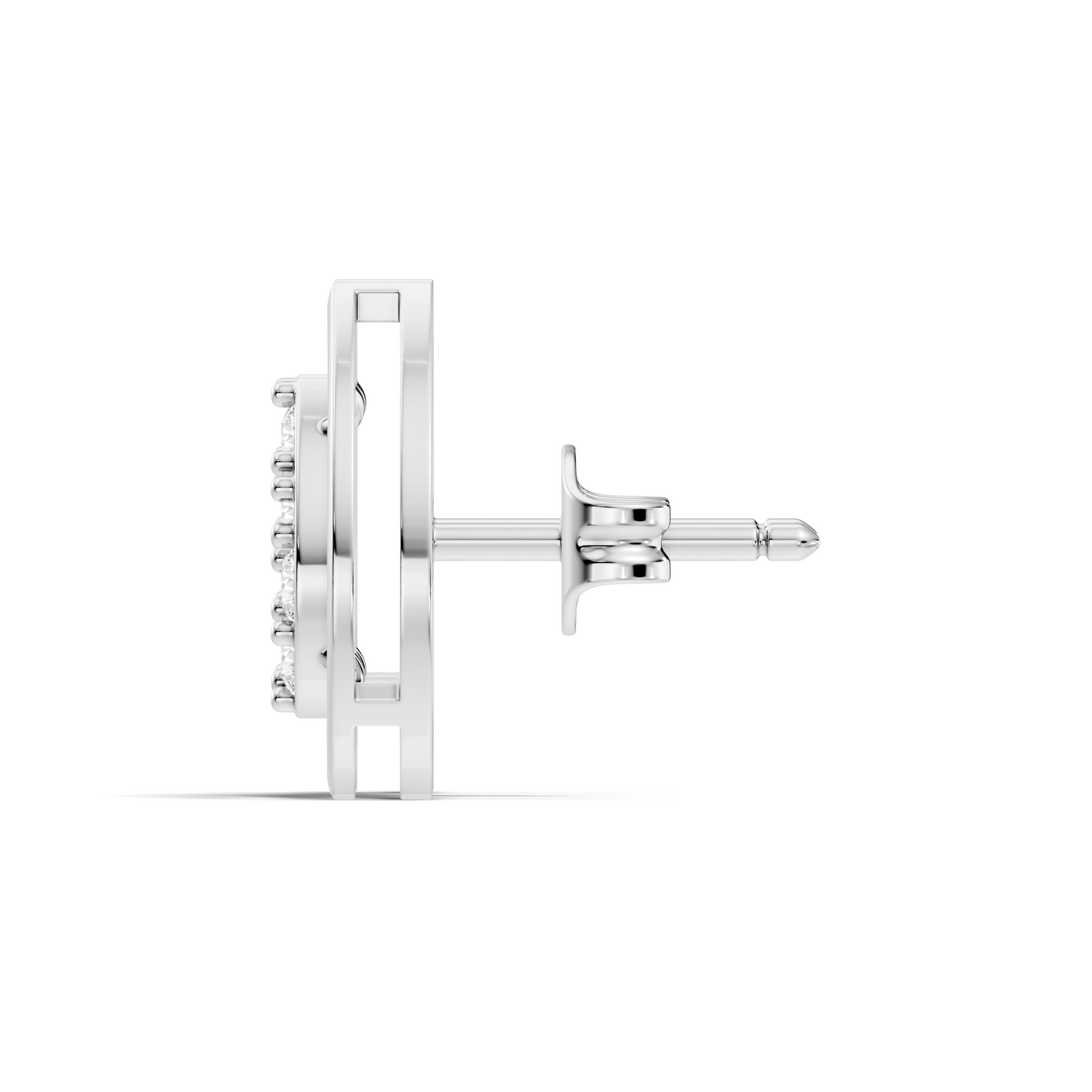 Elegant Round Cut Diamond Studs In 14K White Gold Trending Minimalist Design - HIGHCARAT DIAMONDS