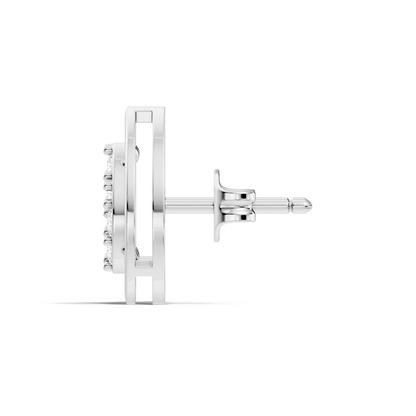 Elegant Round Cut Diamond Studs In 14K White Gold Trending Minimalist Design - HIGHCARAT DIAMONDS