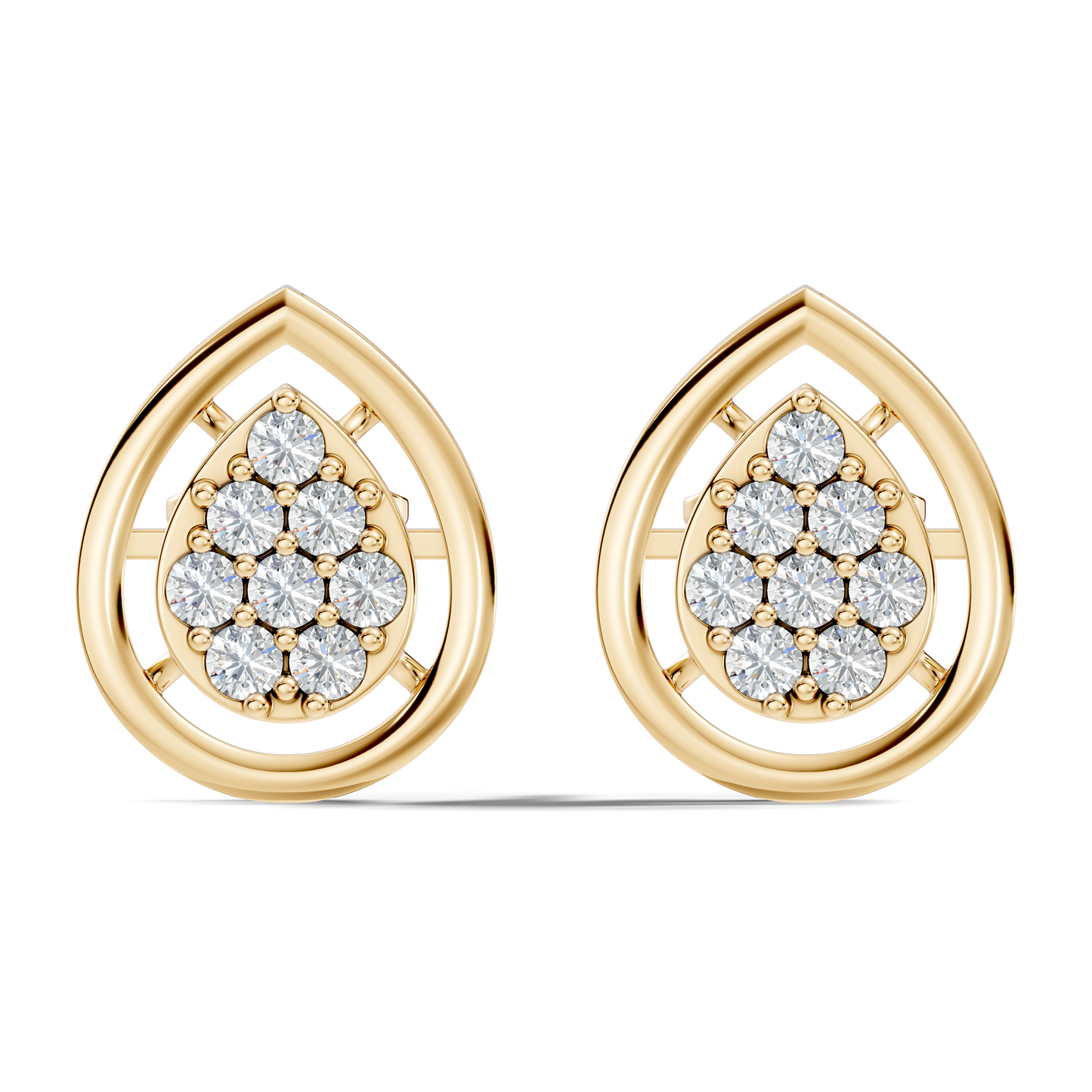 Elegant Round Cut Diamond Studs In 14K White Gold Trending Minimalist Design - HIGHCARAT DIAMONDS
